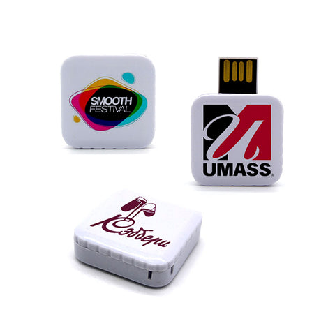 Mini Square Swivel USB Flash Drive - YG Corporate Gift