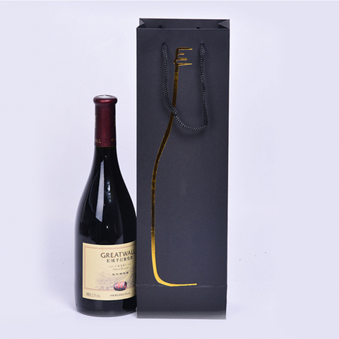 Black Card Single Wine Paper Bag - YG Corporate Gift