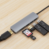 6in1 USB C HUB + Card Reader with 3 Port USB and HDMI Slot