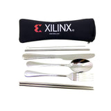 7 pcs Cutlery Set with Straw Packaging Neoprene Pouch - YG Corporate Gift