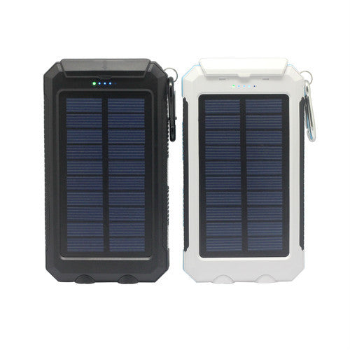 Waterproof Solar Powerbank with double LED torches and compass